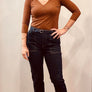 Chandail polo cognac ou noir manches 3/4 par Meemoza