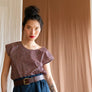 Top Sandrigo carreaux charbon et rouge de Kazak