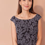 Cami Simone feuilles noir et blanc par Cherry Bobin