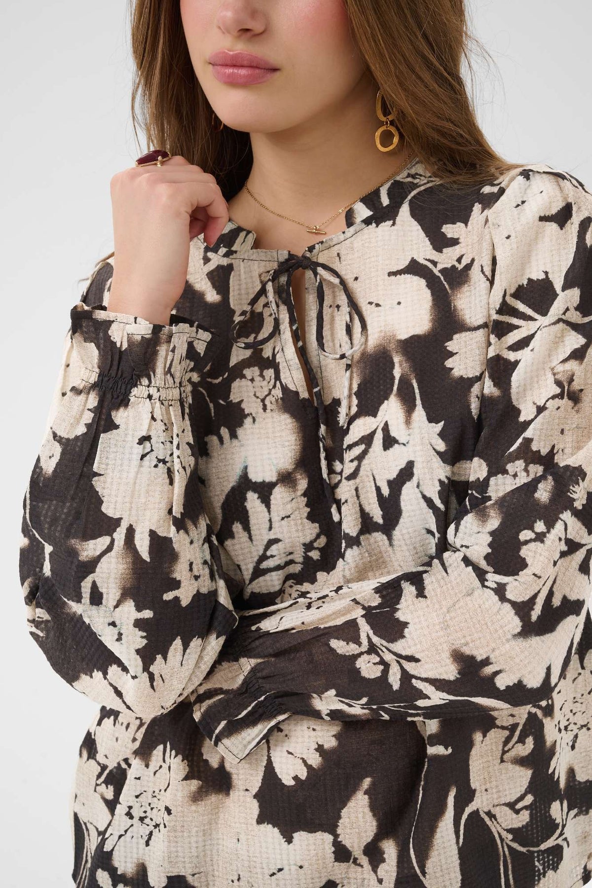 Blouse Halley motif brun de Cream