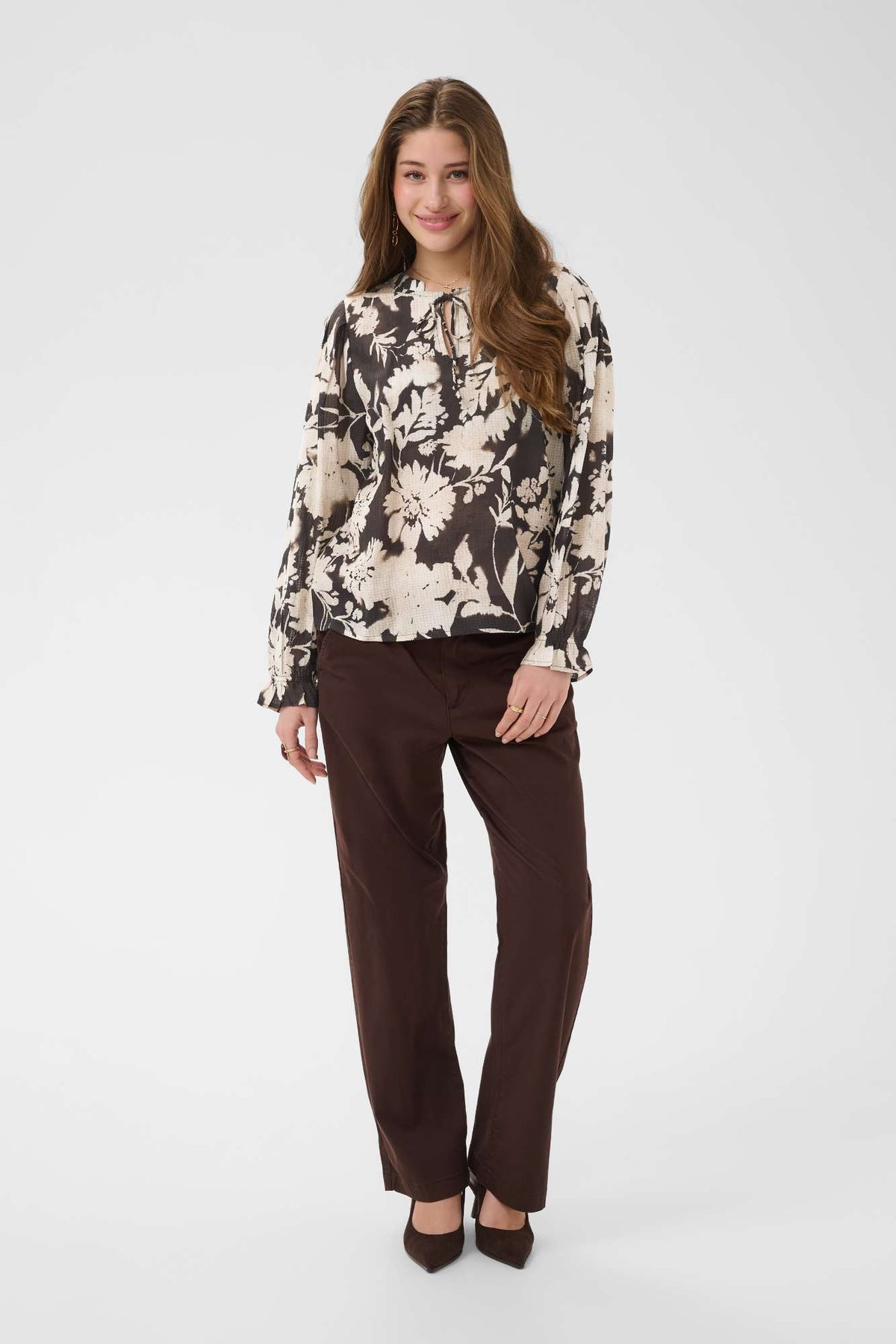 Blouse Halley motif brun de Cream