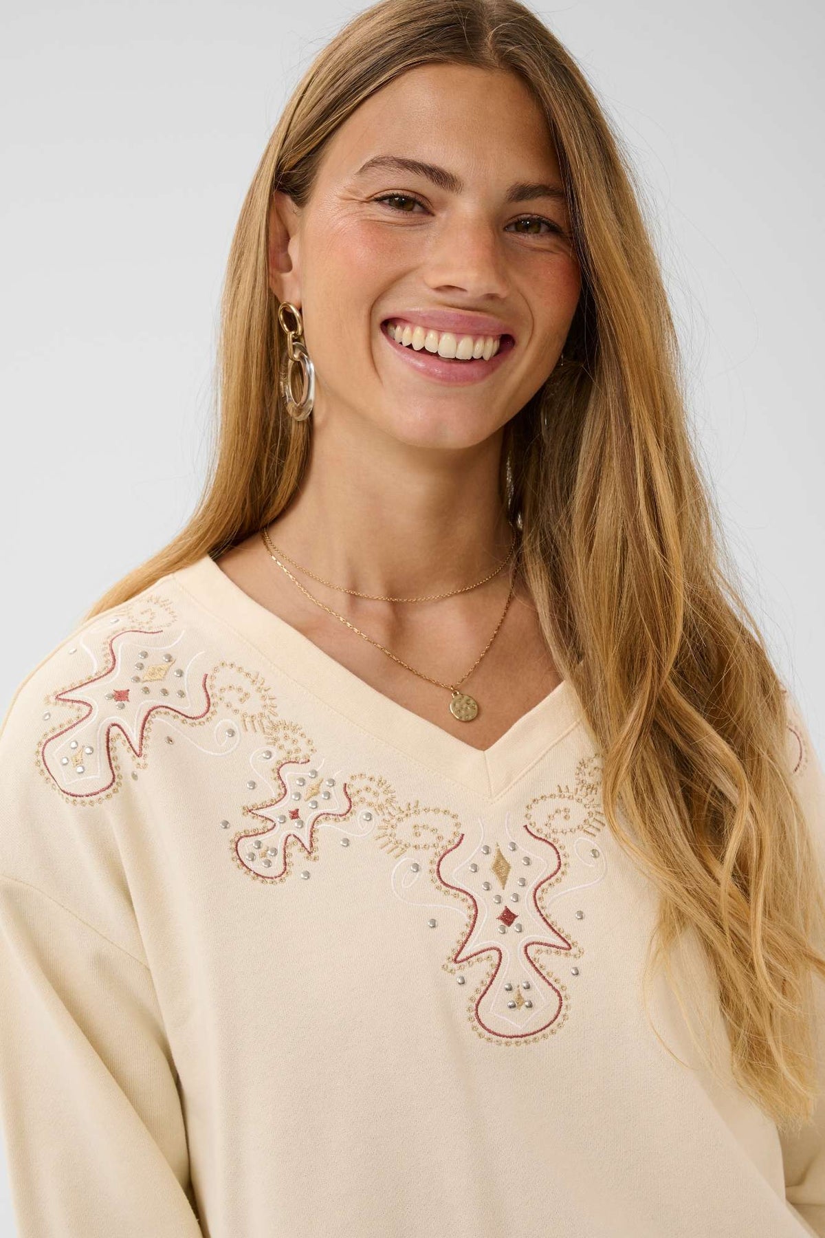 Chandail Luciana bleached sand de Cream