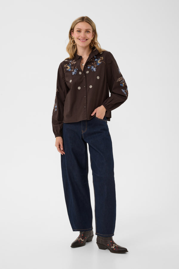 Chemisier Peonia brun java de Cream