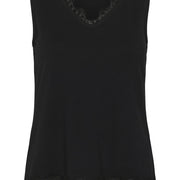 Camisole Alvaia tricot dentelle noir de Cream