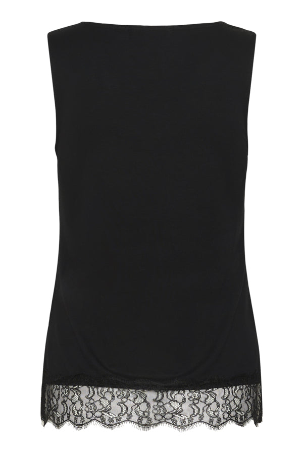 Camisole Alvaia tricot dentelle noir de Cream