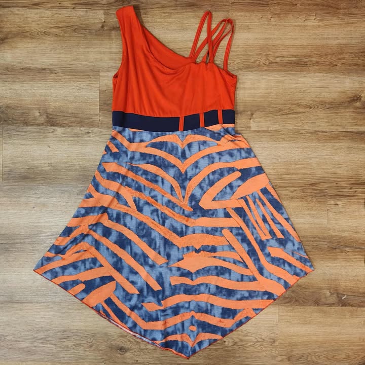 Robe tunique orange zébrures par Myco Anna