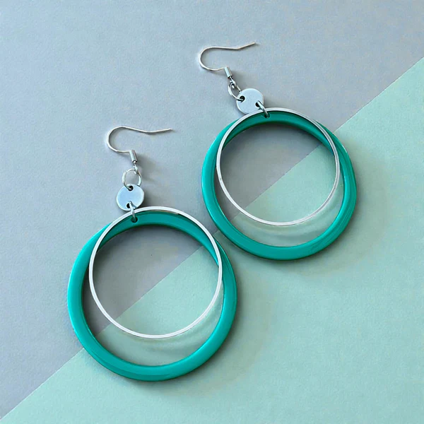 Boucles d'oreilles La rétro vert  MF-126 de Bijoux M Fantaisie