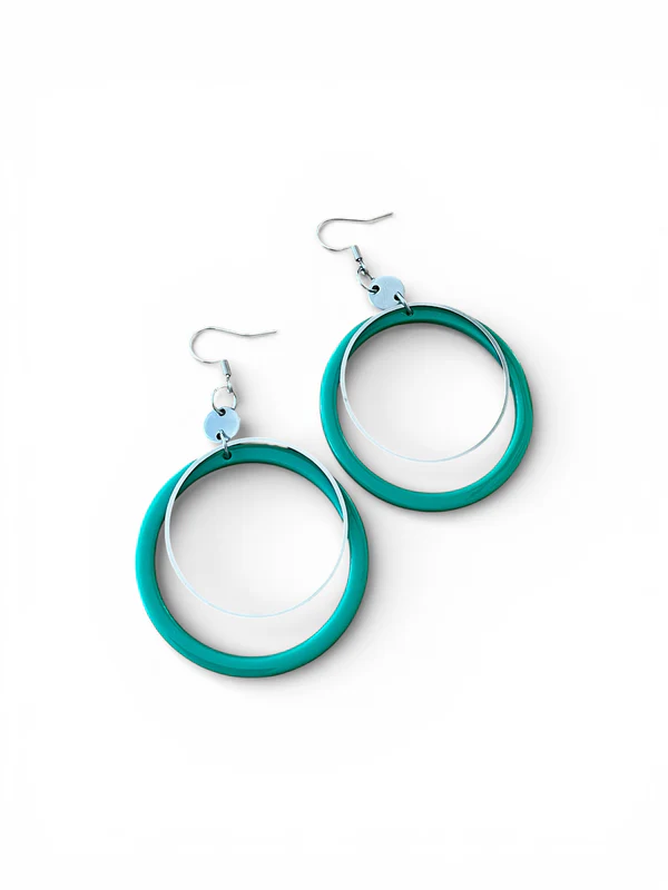 Boucles d'oreilles La rétro vert  MF-126 de Bijoux M Fantaisie
