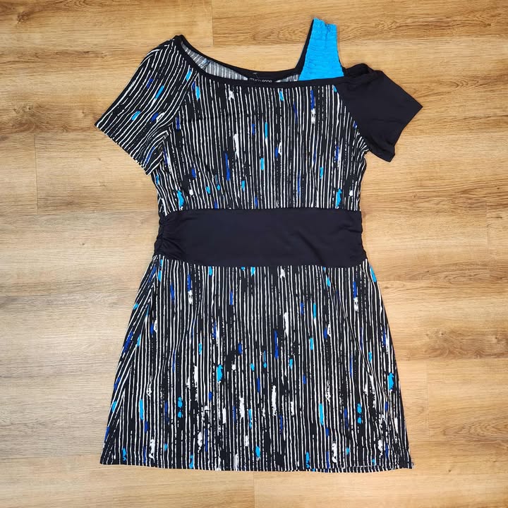 Robe mini rayures noir bleu XXL par Myco Anna