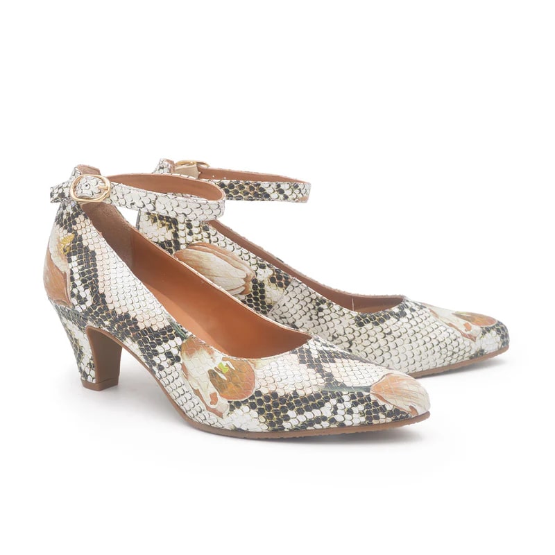 Escarpin Meghan serpent naturel par Glamille