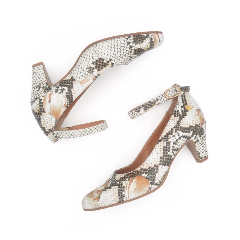 Escarpin Meghan serpent naturel par Glamille