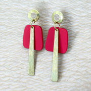 Boucles d'oreilles la rétro rouge  MF-151 de Bijoux M Fantaisie