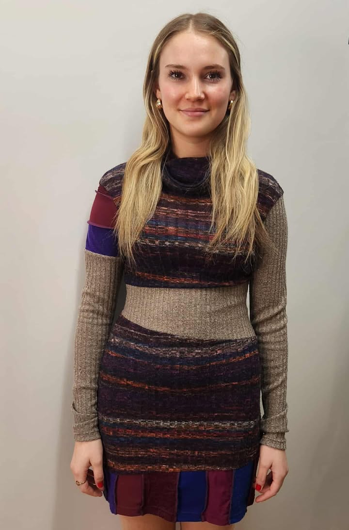 Tunique gros col taupe/mauve small par Myco Anna