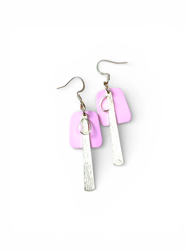 Boucles d'oreilles la rétro rose  MF-158-R de Bijoux M Fantaisie