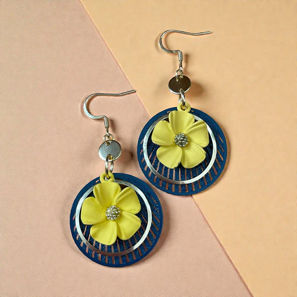 Boucles d'oreilles rétro fleurs colorées MF-168-J de Bijoux M Fantaisie