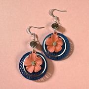 Boucles d'oreilles rétro fleurs colorées MF-168-O de Bijoux M Fantaisie