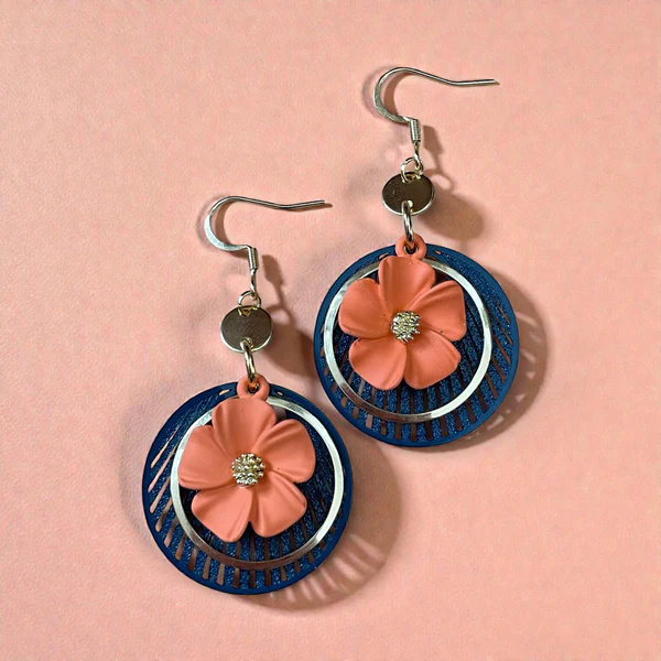 Boucles d'oreilles rétro fleurs colorées MF-168-O de Bijoux M Fantaisie
