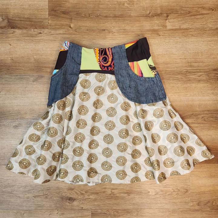 Jupe denim et satin small par Myco Anna