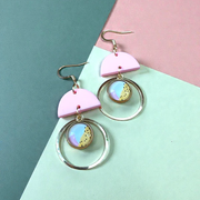 Boucles d'oreilles La rétro cabochons MF-184 de Bijoux M Fantaisie
