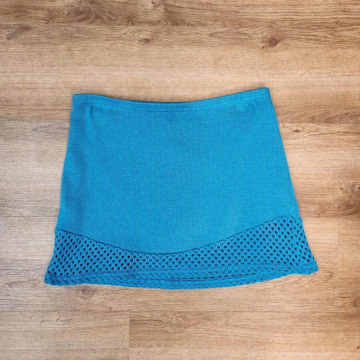 Jupe tricot bleu Small par Myco Anna