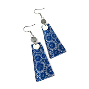 Boucles d'oreilles La rétro fleurie bleue  MF-187 de Bijoux M Fantaisie
