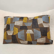 Coussin sans bourrure motif bleu taupe par Makabane