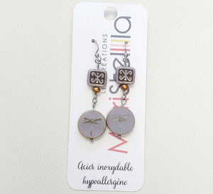 Boucles d'oreilles mauve #8 de Maristella