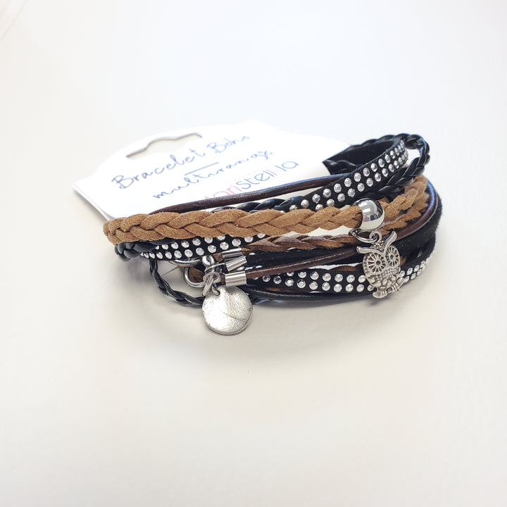 Bracelet noir tan 7 pouces medium #13 de Maristella