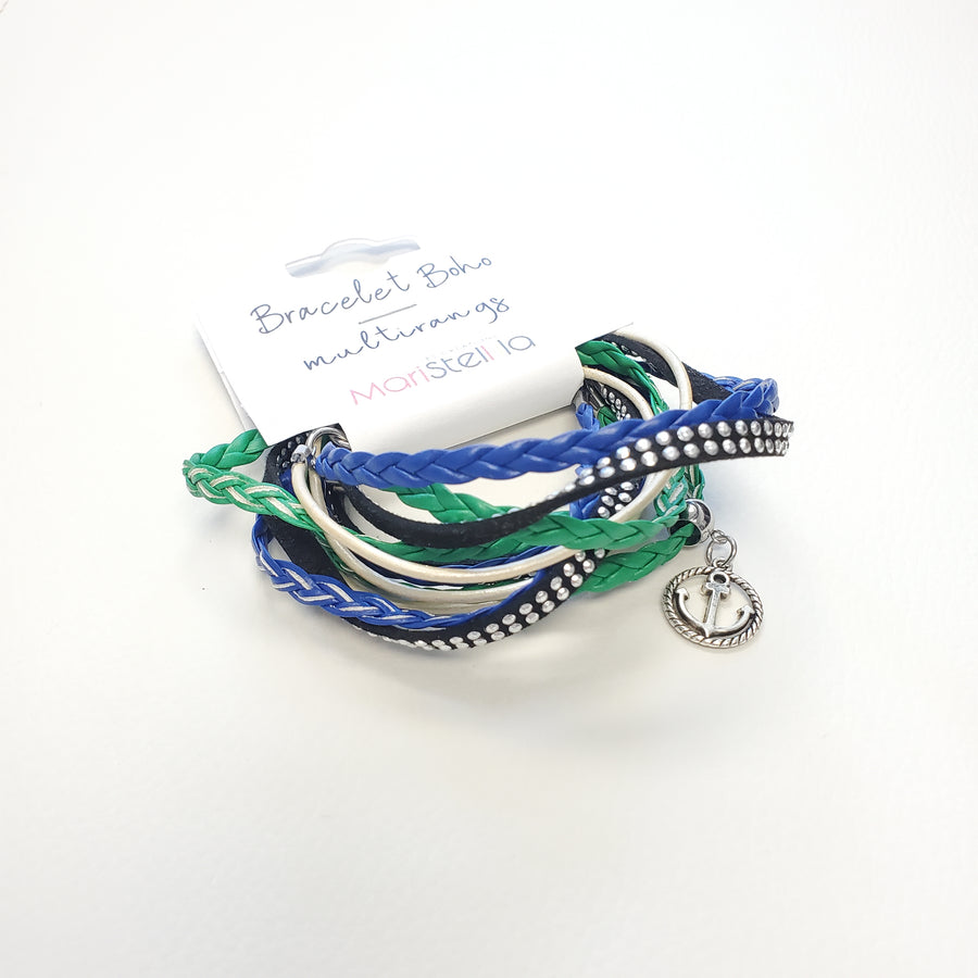 Bracelet vert et bleu 7 pouces medium #21 de Maristella