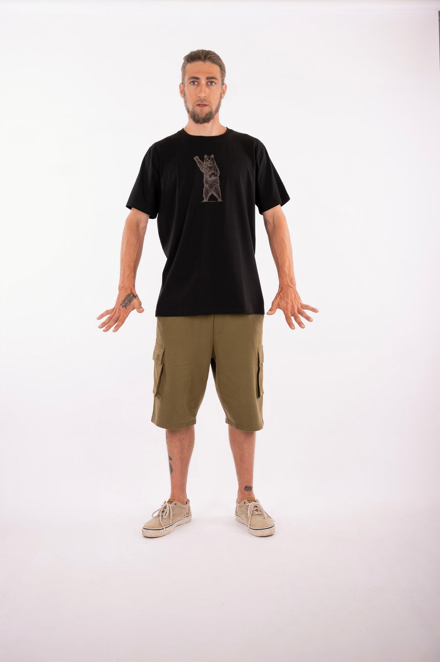 Tee-shirt Tom Hello bear noir  YB-61 de Yeti Love