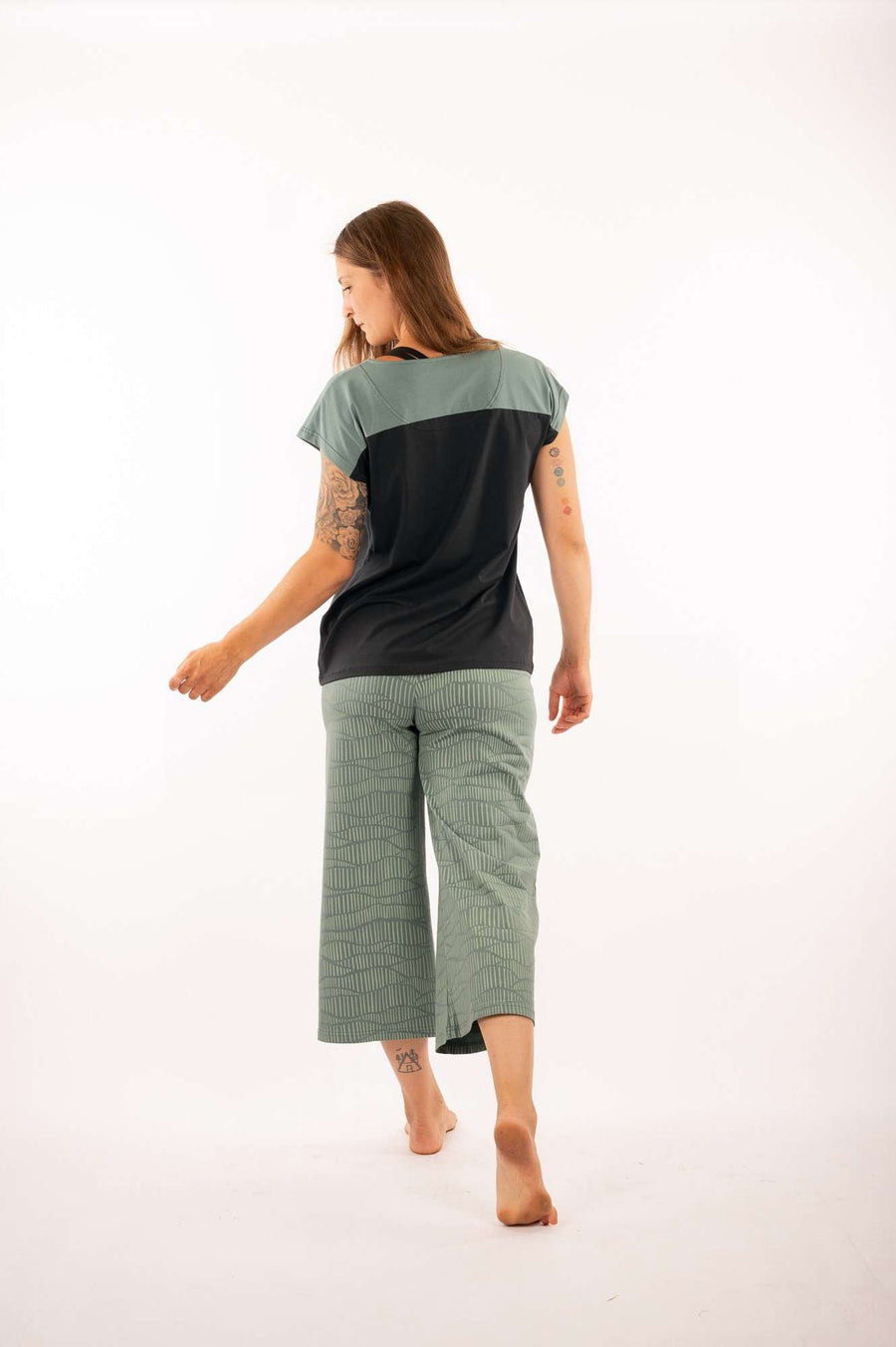 Pantalon KAMA IMPRIMÉ vert pine YB-13 par 21 Tara