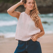 Débardeur en lin rose ou blancFrancesca par Yoga Jeans