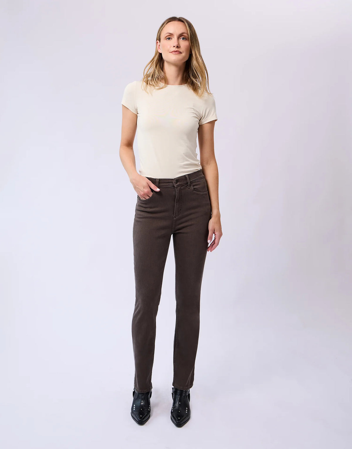 Jeans Solstice Mochacinno emily étroit 30 pouces par Yoga Jeans