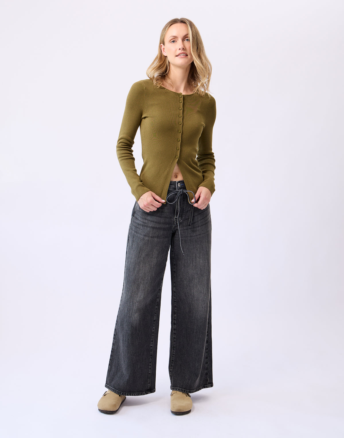 Jeans Lily stone avec ceinture 30 pouces par Yoga Jeans
