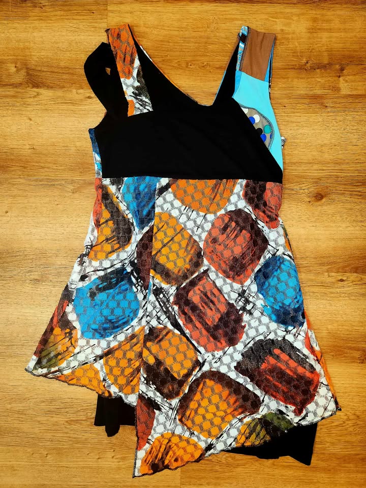 Tunique noir mesh orangé medium par Myco Anna
