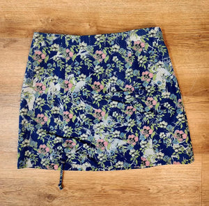 Jupe denim fleurs medium par Myco Anna