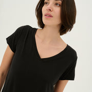 T-shirt Poppy V neck noir S par Culture
