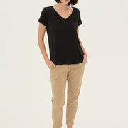 T-shirt Poppy V neck noir S par Culture
