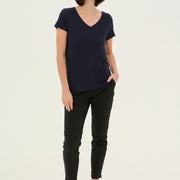 T-shirt Poppy V neck noir S par Culture
