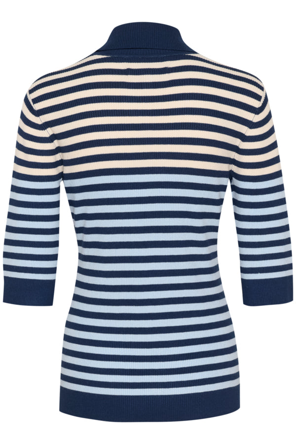 Chandail annemette rib rayé light blue et navy par Culture