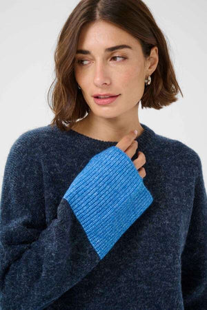 Chandail Nicky Kimmy uni 2 tons de bleu par Culture
