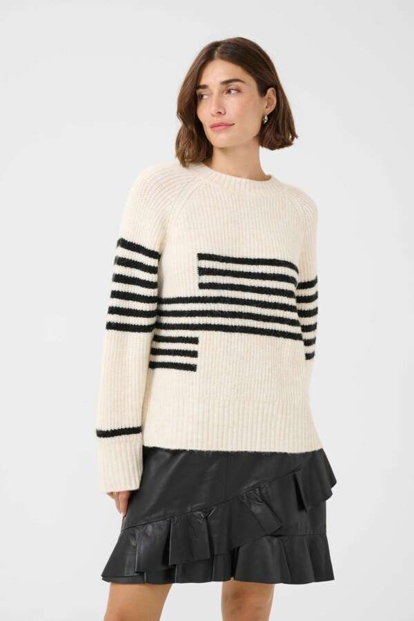 Chandail Nicky Kimmy rayures noir et blanc par Culture