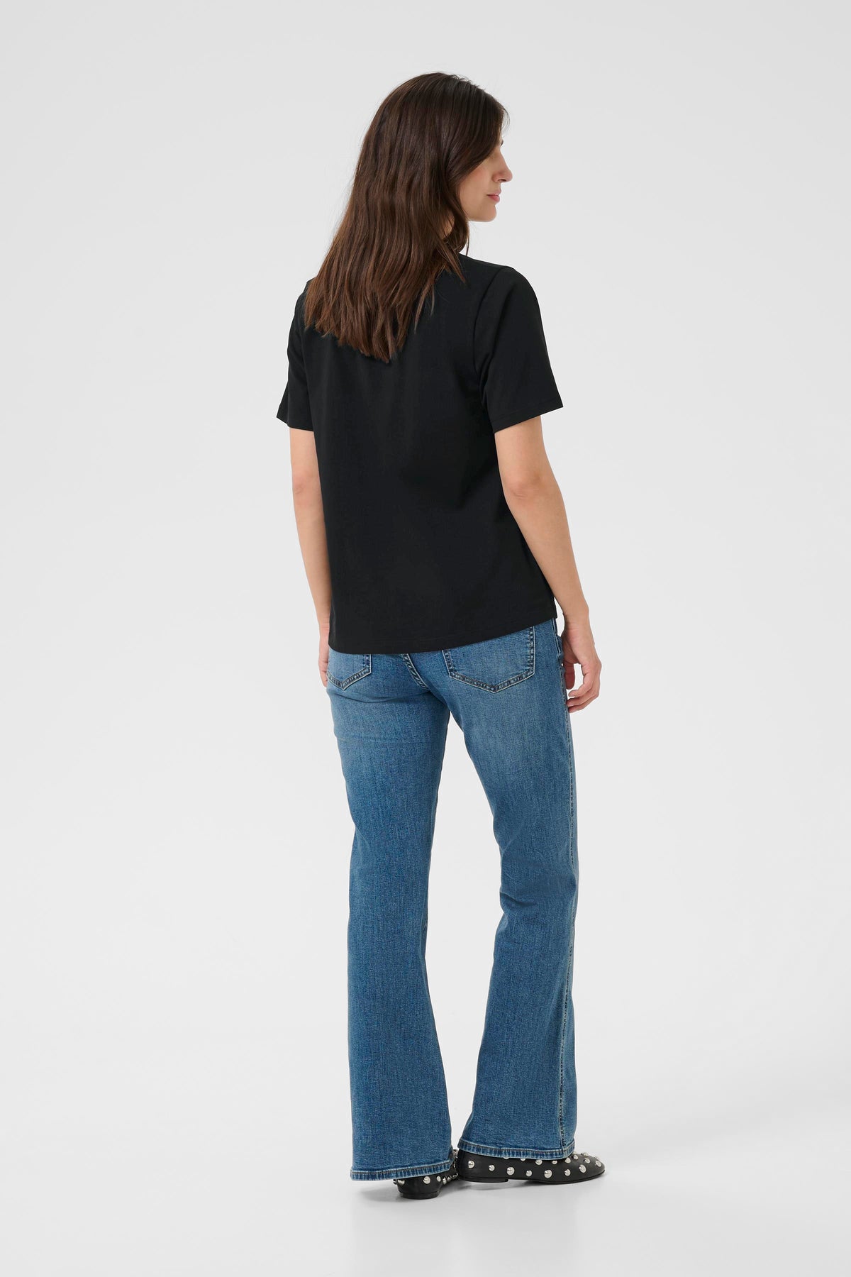 T-shirt Poppy V neck noir S par Culture
