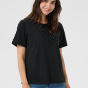 T-shirt Poppy V neck noir S par Culture