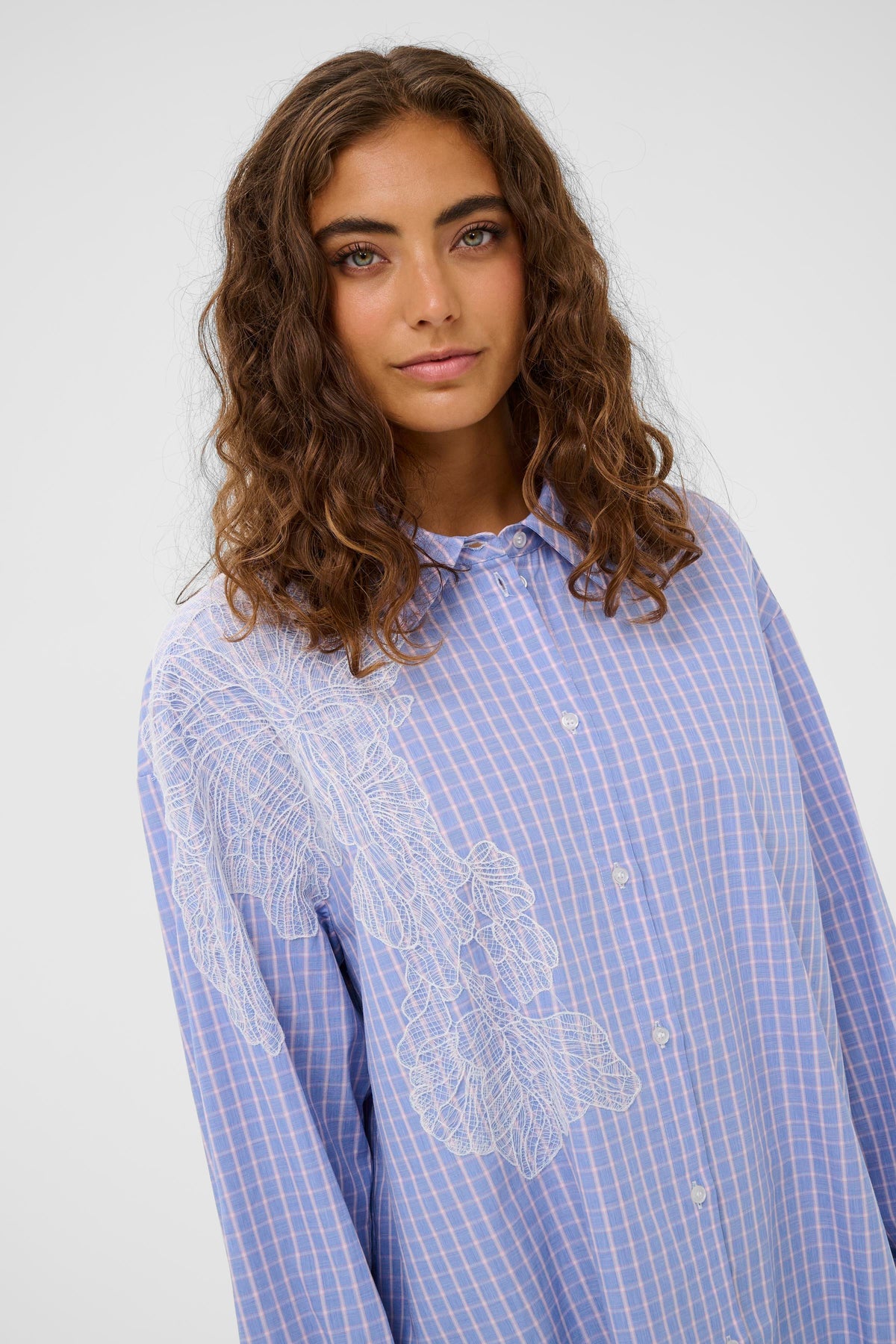 Chemisier Jani carreaux broderie par Culture