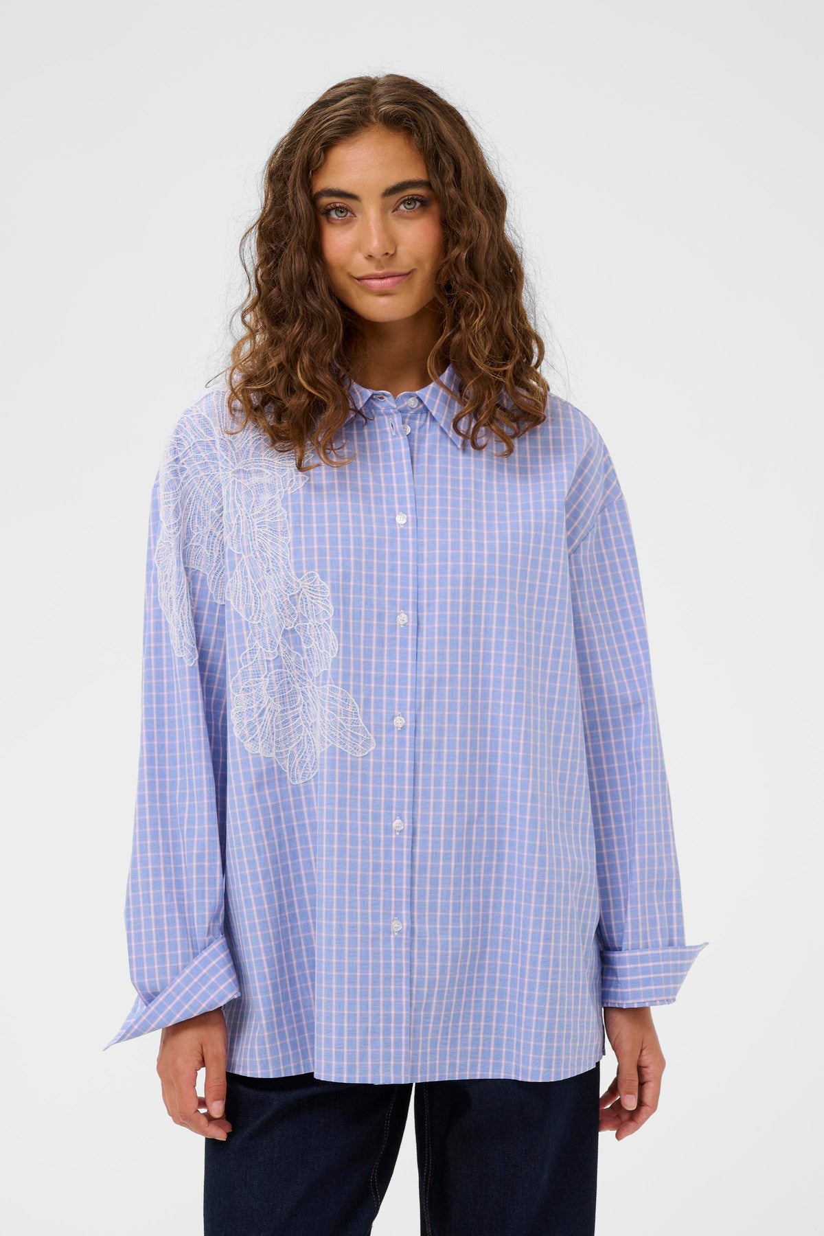 Chemisier Jani carreaux broderie par Culture