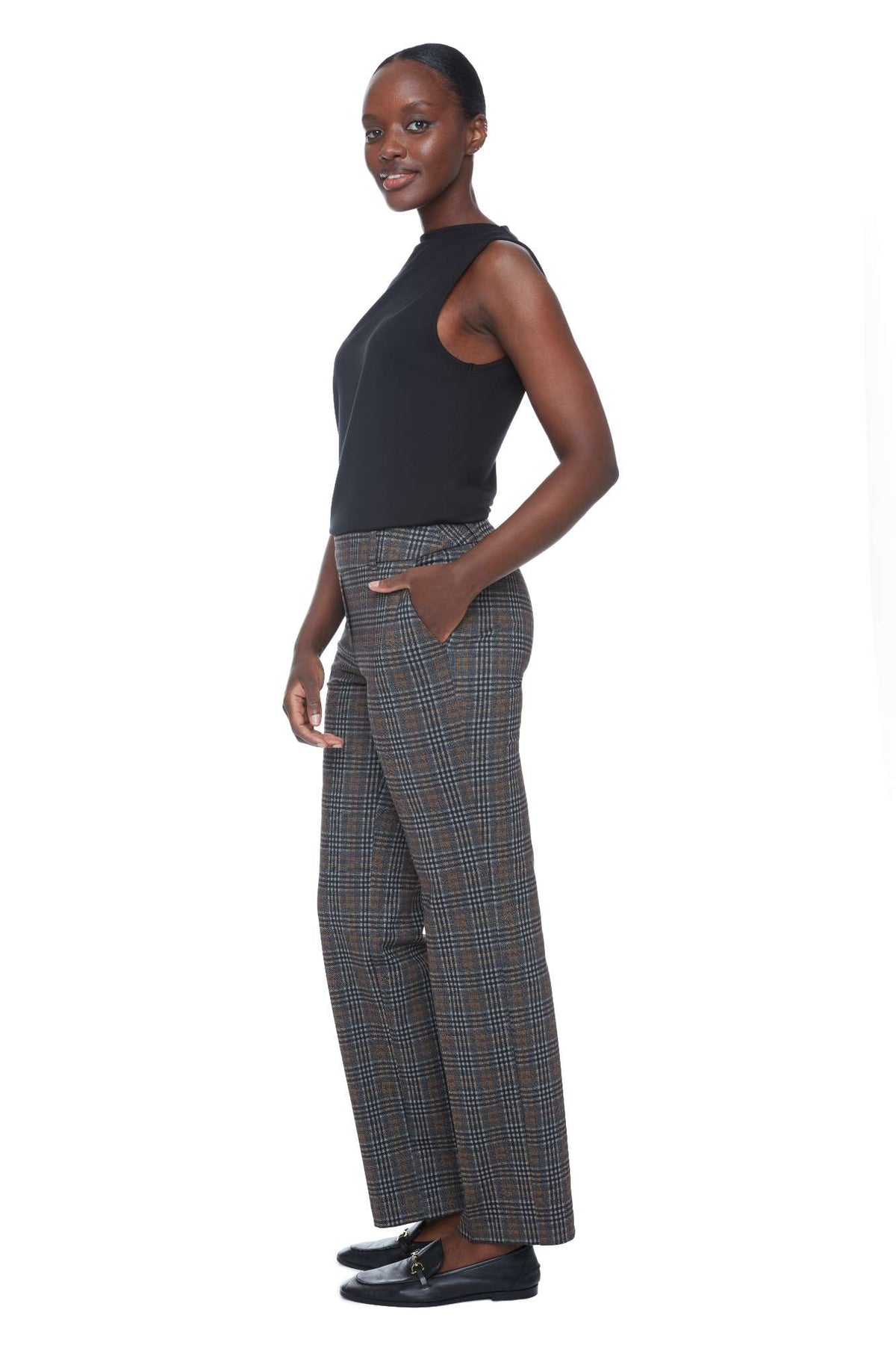 Pantalon jambe droite carreaux par ILTM
