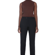 Pantalon droit écourté avec ceinture noir par ILTM