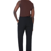 Pantalon droit écourté avec ceinture noir par ILTM
