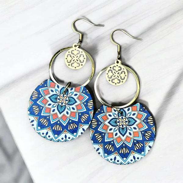 Boucles d'oreilles bohème mandala MF-655 de Bijoux M Fantaisie
